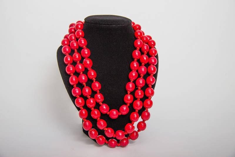 Holzperlen Holz Natur Schmuck Halskette Perle Perlenkette Boho Jeden Tag Halsketten Statement Kette von Petrykovka