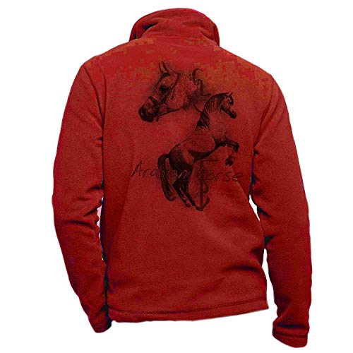 Fleecejacke rot personalisiert mit einem verstorbenen Pferd - Reitset Größe 3XL von Pets-easy