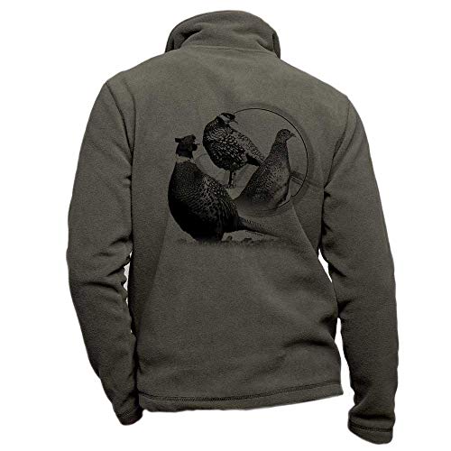 Personalisierte Fasan Khaki-Fleece-Jagdjacke - Größe M Jagdbekleidung von Pets-easy