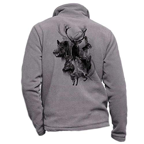 Pets-easy Benutzerdefinierte Vennery Grey Fleecejacke - Größe 2XL Jagdoutfit von Pets-easy