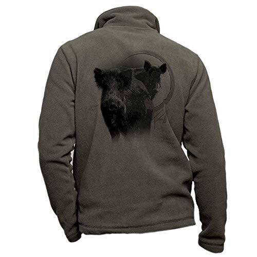 Pets-easy Khakifarbene Fleece-Jagdjacke mit einem Wildschwein personalisiert - Jagdjackengröße 4XL Pets-easy Khakifarbene Fleece-Jagdjacke mit einem Wildschwein personalisiert - Jagdjackengröße 4XL von Pets-easy