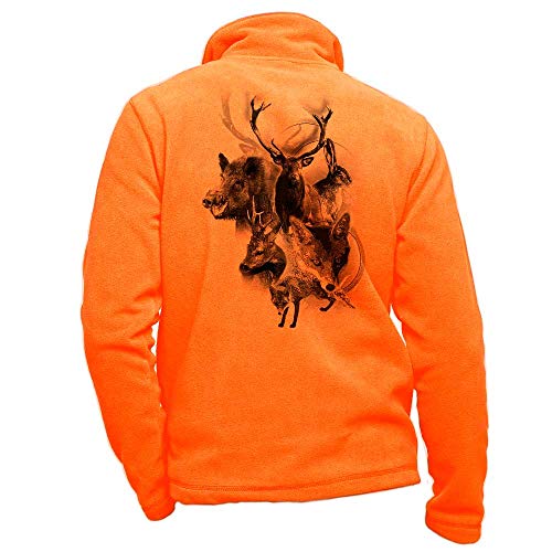 Pets-easy Vennerie personalisierte Jagdjacke aus orangefarbenem Fleece - Jagdjackengröße 4XL von Pets-easy