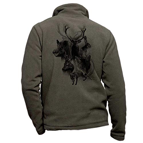 Pets-easy Vennerie personalisierte Khaki-Fleece-Jagdjacke - Jagdjackengröße 4XL von Pets-easy
