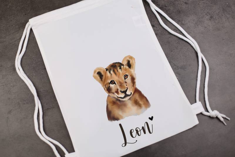 Turnbeutel Löwe Personalisiert von PetschWorkDesigns