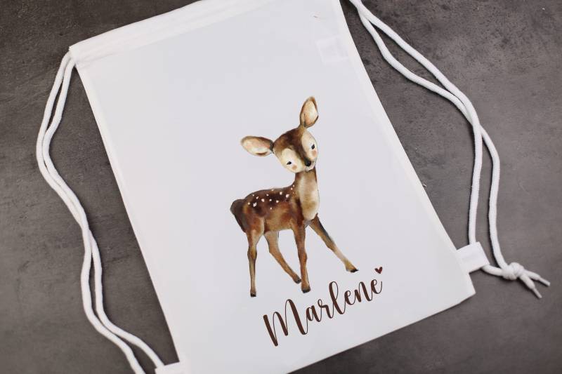 Turnbeutel Reh Personalisiert von PetschWorkDesigns