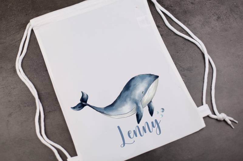 Turnbeutel Wal Personalisiert von PetschWorkDesigns