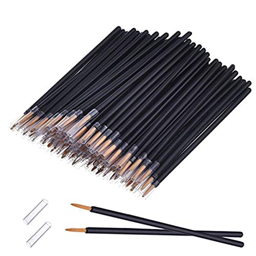 50 pack einweg eyeliner pinsel applikator kosmetische lippenpinsel auge zauberstifte make-up werkzeug augenbraue wimpernbürste (Color : Gold) von Petyoung