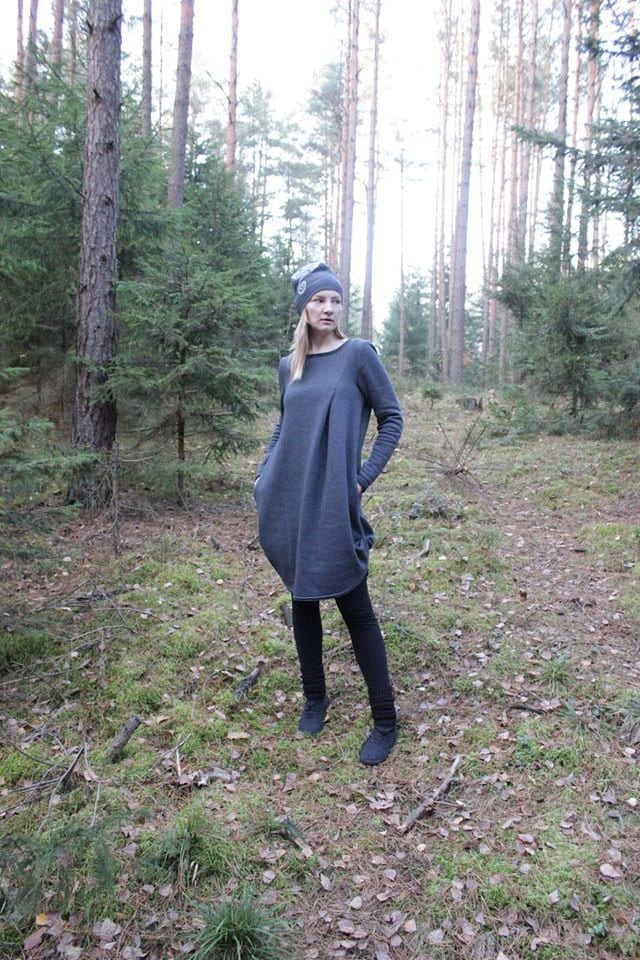 Graphitgraues Kleid, Sweatshirt Tunika // Langarm Locker Sitzendes Hemd, Mantel Kleid in Grau Warmes Frühlingskleid Graphitgraues Kleid, Sweatshirt Tunika // Langarm Locker Sitzendes Hemd, Mantel Kleid in Grau Warmes Frühlingskleid von PeuShop