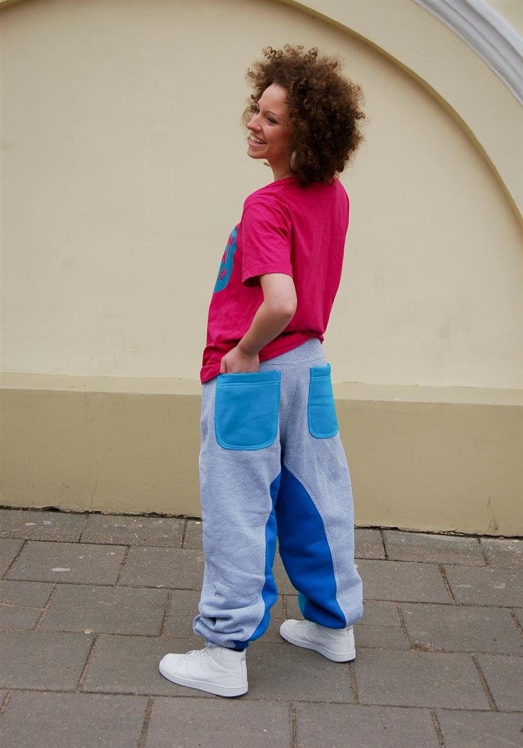 Grau & Blau Baumwolle Jogginghose Unisex Baggy Fit von PeuShop