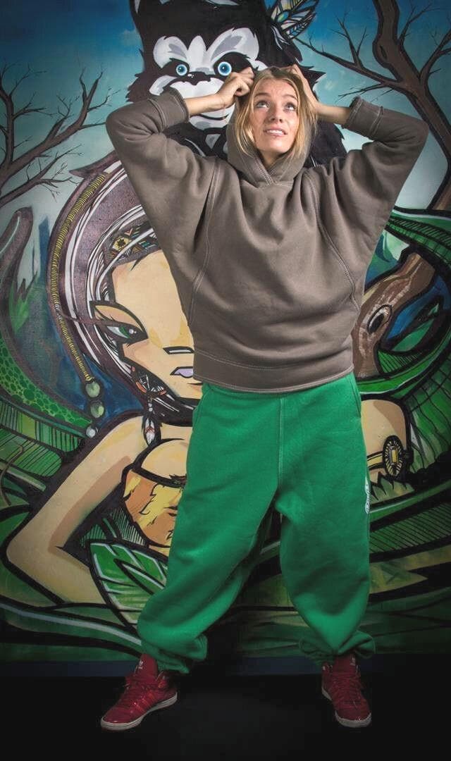 Grüne Baumwolle Jogginghose Baggy Drop Crotch Unisex Hose von PeuShop