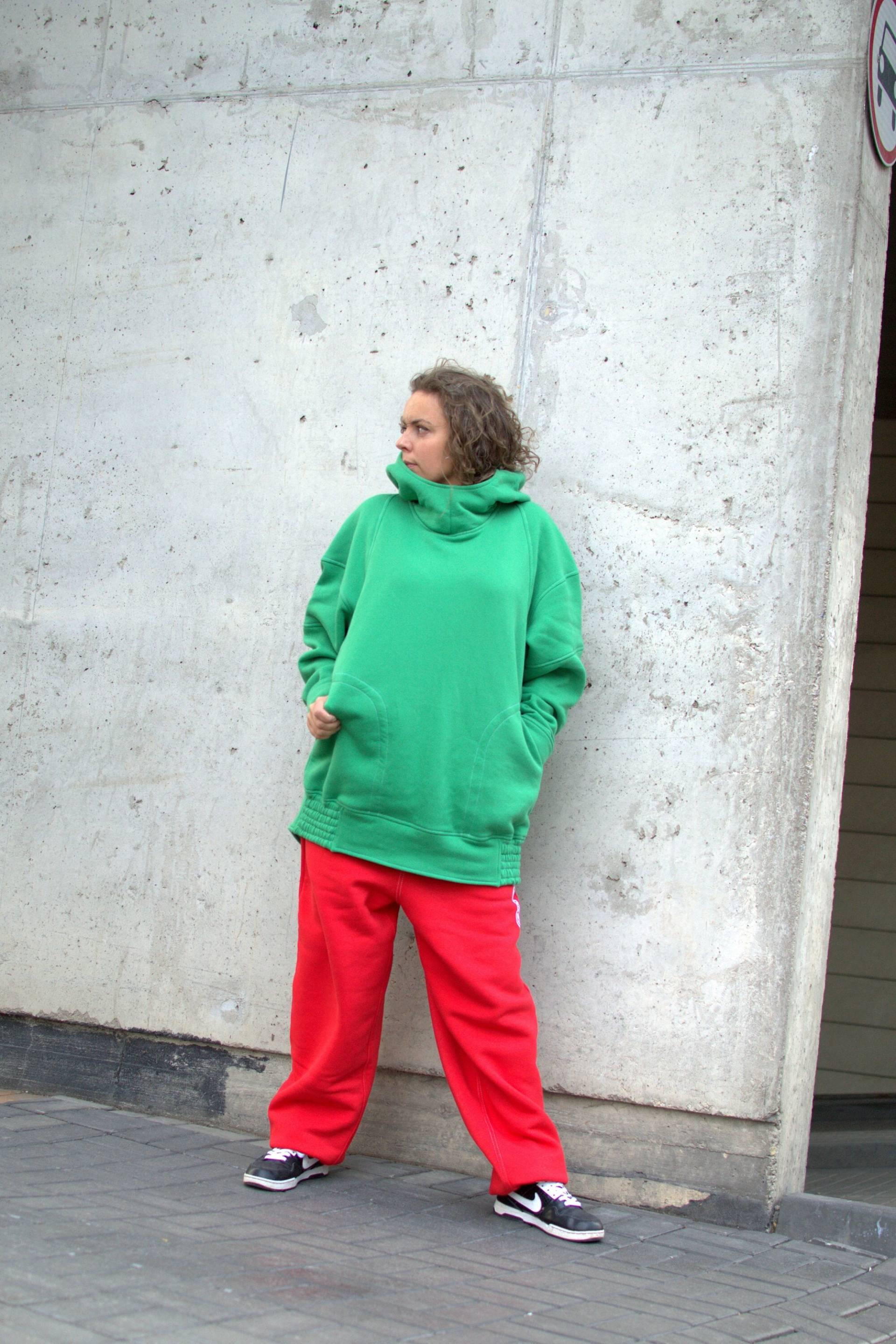 Rote Unisex Sweathose, Baggy Rote Hose, Lässige Baumwollhose, Lockere Passform Drop Crotch Sweatpants, Red Christmas Holiday Sweatpants von PeuShop