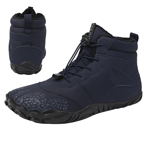 Peufcmi Barfuß Wanderschuhe - Wanderung Winter Barfußschuhe Frauen Herren - wasserdichte Nicht -Schlupf -Stiefel für Trail Gym im Freien Reisen Täglicher Kleidung Training Training angehoben von Peufcmi