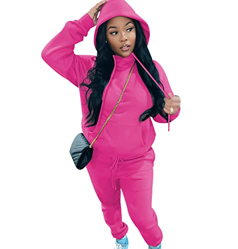 2Pac Damen Jogginganzug Trainingsanzug Damen Freizeitanzug 2 Teiler Loungewear Damen Set Tracksuit Women Hausanzug Damen Jogginganzüge Frauen Sport Trainingsanzüge Damen Große Größen Rosa 4XL von Peuignao