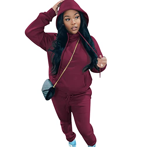 2Pac Damen Jogginganzug Trainingsanzug Damen Freizeitanzug 2 Teiler Zweiteiler Loungewear Damen Set Tracksuit Women Hausanzug Damen Jogginganzüge Frauen Sport Trainingsanzüge Damen Große Größen Rot M von Peuignao