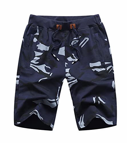 Badehose Herren Camouflage Badeshorts Boardshorts Herren Lang Badehosen Männer Schwimmhose Badeshort für Herren Swimming Shorts Men Schwimmshorts Strandshorts Sport Freizeitshorts Herren Blau 7XL von Peuignao