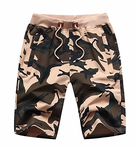 Badehose Herren Camouflage Badeshorts Boardshorts Herren Lang Badehosen Männer Schwimmhose Badeshort für Herren Swimming Shorts Men Schwimmshorts Strandshorts Sport Freizeitshorts Herren Khaki 6XL von Peuignao