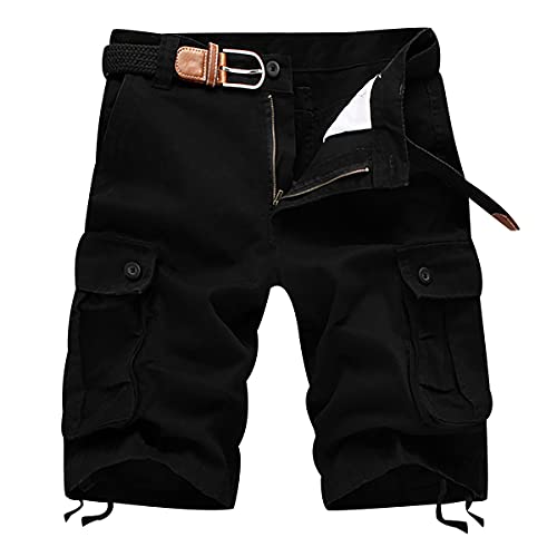 Cargo Shorts Herren Cargohose Herren Kurz Cargoshorts Mens Cargo Shorts Jogger Kurze Hose Herren Kurze Hosen Männer Freizeithose Shorts Combat Cargo Short Arbeits Lounge Tactical Big Size Schwarz 44 von Peuignao