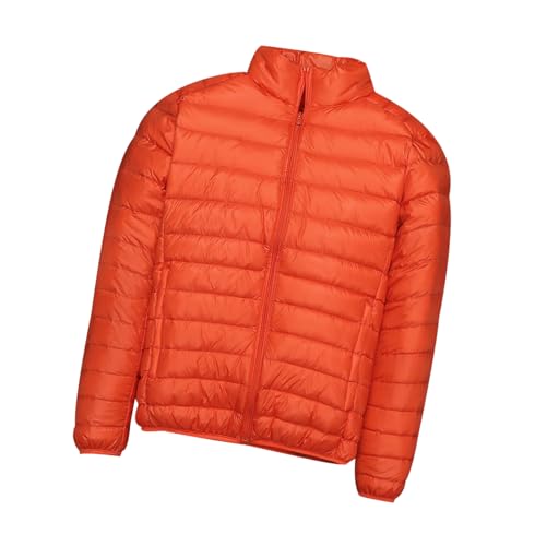 Daunenjacke Herren Leicht Puffer Jacke Leichte Steppjacke Herren Leicht Daunenmantel Herren Mens Puffer Down Jacket Men Daunen Dünne Steppmantel Männer Packbare Daunenjacke Down Coat Herren Orange XXL von Peuignao