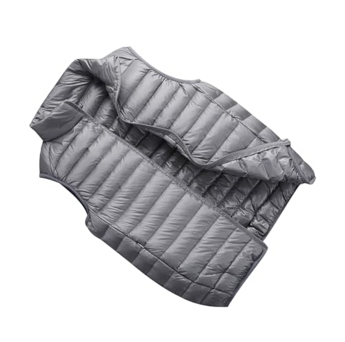 Daunenweste Herren Leicht Leichte Steppweste Herren Puffer Weste Warme Wattierte Weste Herren Winter Ärmellose Daunenjacke Jacke Ärmellos Herren Daunenweste Männer Puffer Vest Men Gilet Herren Grau XL von Peuignao