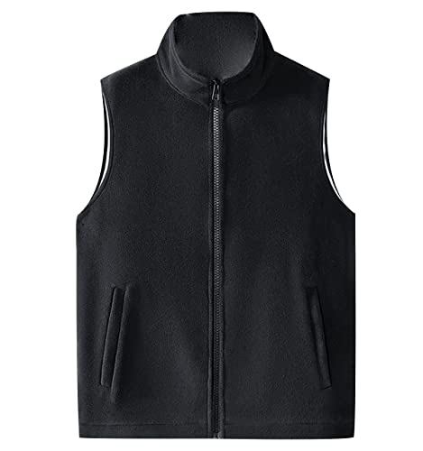 Fleeceweste Herren Winterweste Ärmellose Weste Jacke Ärmellos Herren Fleece Westen Männer Warme Oversize Armellose Weste Herren Winter Herrenwesten Übergrößen Mann Outdoor Herren-Westen Schwarz 8XL von Peuignao