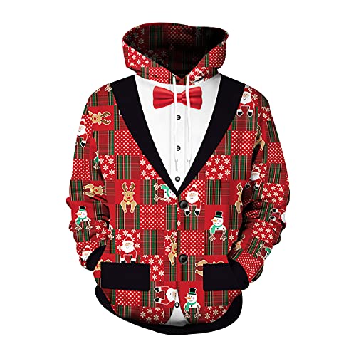 Hässlicher Weihnachtspullover Herren Damen Hässliche Lustige Weihnachtspulli Ugly Christmas Hoodie Weihnacht Pullover Pulli Weihnachts Sweatshirt Weihnachten Häßliche Weihnachtspullis Rentier Katzen M von Peuignao