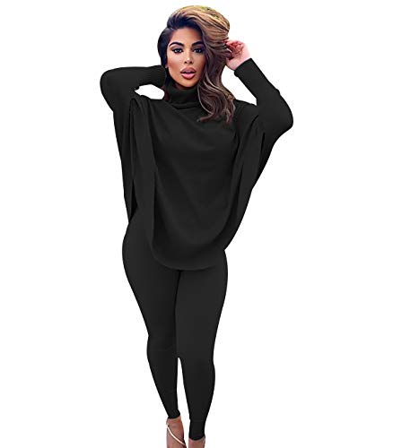 Hausanzug Damen Loungewear Damen Set Freizeitanzug Homewear Lounge Anzug Freizeitanzüge Zweiteiler Jumpsuit Frauen Hausanzüge Trainingsanzug 2 Teiler Damen Jogginganzug Trainingsanzüge Schwarz 3XL von Peuignao