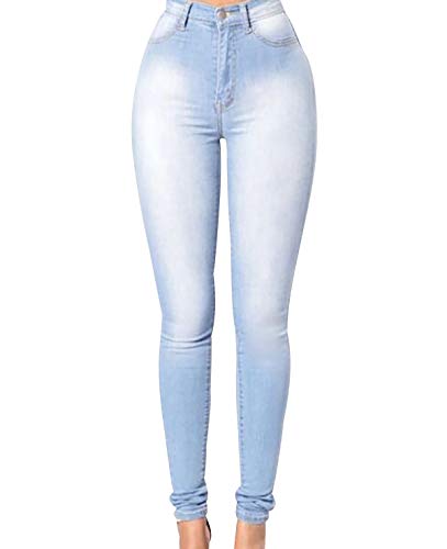 High Waist Jeans Damen Jeanshosen Damen Skinny Jeans Hose Hohe Taille Damen Denim Jeans Relaxed Lang Damen Stretch Enge Slim Fit Fitness Jeans Leggings Frauen Große Größe Übergröße Lässige Blau M von Peuignao