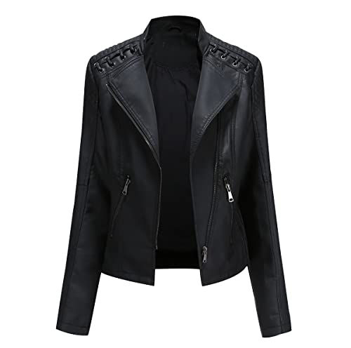 Kunstlederjacke Damen Bikerjacke Biker Faux Lederjacke Damen Kunstleder Pu Jacke Damen Leder Faux Leather Jacket for Women Lederjacke Frauen Biker Jacken für Damen Leder Imitation Jacke Damen 4XL Kunstlederjacke Damen Bikerjacke Biker Faux Lederjacke Damen Kunstleder Pu Jacke Damen Leder Faux Leather Jacket for Women Lederjacke Frauen Biker Jacken für Damen Leder Imitation Jacke Damen 4XL von Peuignao