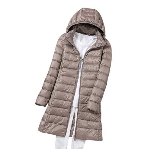 Leichte Daunenjacke Damen Lang Lange Ultraleichte Daunen Steppjacke Langer Daunenmantel Damen Leicht Puffer Jacket Damen mit Kapuze Winter Down Jacket Women Dünne Warme Puffer Mantel Damen Khaki L Leichte Daunenjacke Damen Lang Lange Ultraleichte Daunen Steppjacke Langer Daunenmantel Damen Leicht Puffer Jacket Damen mit Kapuze Winter Down Jacket Women Dünne Warme Puffer Mantel Damen Khaki L von Peuignao