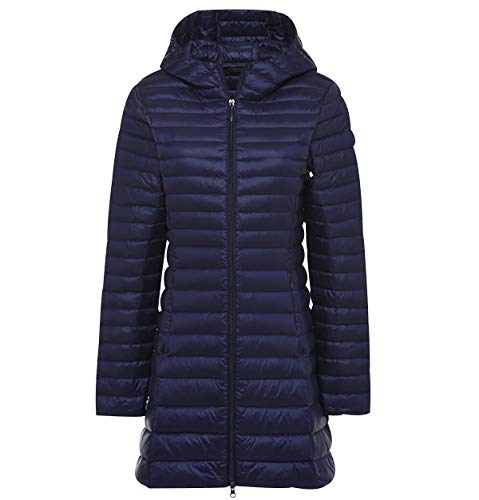 Leichte Daunenjacke Damen Lang Leichter Daunenmantel Damen Ultraleichte Daunenjacken Damen Packbar Lange Leicht Daunen Steppjacke Lightweight Steppmantel Federleichte Daunen Mantel Für Frauen Marine S von Peuignao