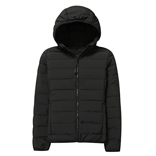 Leichte Daunenjacke Damen Leicht Puffer Jacke Steppjacke Damen Übergangsjacke Federleichte Daunenmantel Damen Leichter Steppmantel Winter Puffer Mantel Down Jacket Daunen Pufferjacke Kaputze Schwarz L von Peuignao