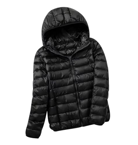 Leichte Daunenjacke Damen Leicht Ultraleichte Daunen Steppjacke Daunenmantel Damen Leicht Puffer Jacket Damen mit Kapuze Winter Down Jacket Women Dünne Warme Daunenjacke Puffer Mantel Damen 7XL von Peuignao