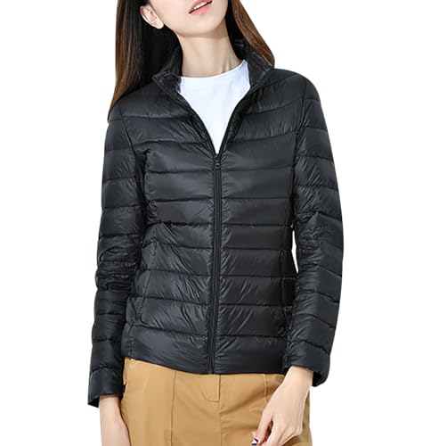 Leichte Daunenjacke Damen Leicht Ultraleichte Daunen Steppjacke Daunenmantel Damen Puffer Jacket Damen mit Kapuze Leichter Steppmantel Damen Leicht Down Jacket Women Dünne Daunenjacke Damen 8XL von Peuignao