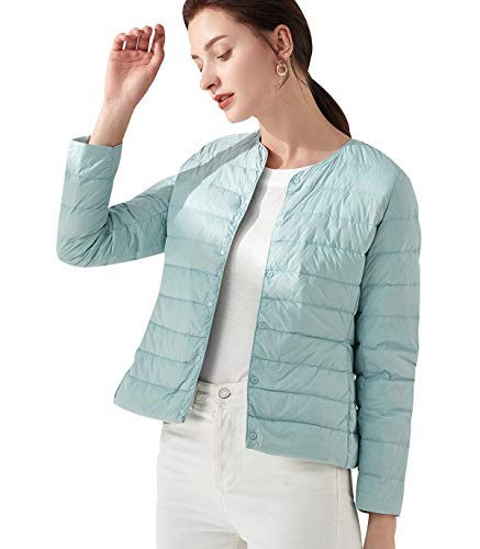 Leichte Daunenjacke Damen Leichter Daunenmantel Damen Ultraleichte Daunenjacke Damen Leicht Steppjacke Lightweight Steppmantel Federleichte Daunenjacken Daunen Mantel Für Frauen Daun Jacken Blau L von Peuignao