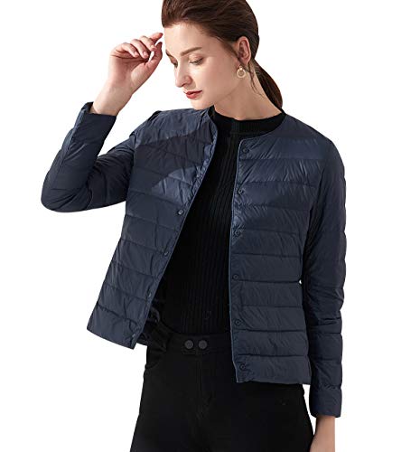 Leichte Daunenjacke Damen Leichter Daunenmantel Damen Ultraleichte Daunenjacke Damen Leicht Steppjacke Lightweight Steppmantel Federleichte Daunenjacken Daunen Mantel Für Frauen Daun Jacken Marine 3XL von Peuignao