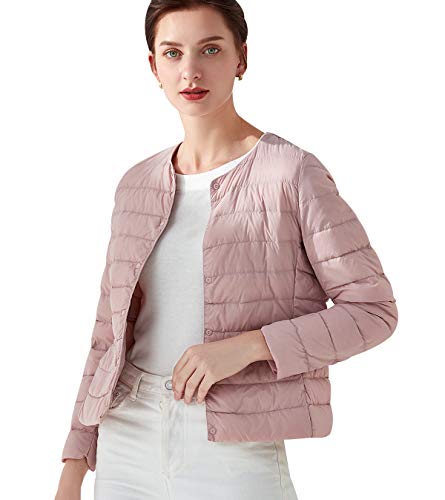 Leichte Daunenjacke Damen Leichter Daunenmantel Damen Ultraleichte Daunenjacke Damen Leicht Steppjacke Lightweight Steppmantel Federleichte Daunenjacken Daunen Mantel Für Frauen Daun Jacken Rosa 4XL von Peuignao