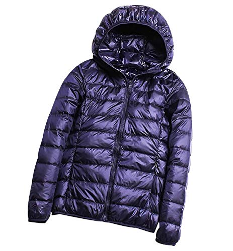 Leichte Daunenjacke Damen Leichter Daunenmantel Damen Ultraleichte Daunenjacke Damen Packbar Leicht Daunen Steppjacke mit Kapuze Federleichtec Daunenjacken Daunen Mantel Für Frauen Jacken Marine 2XL von Peuignao