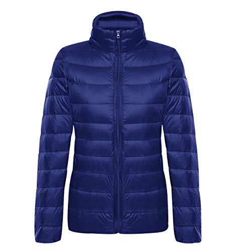 Leichte Daunenjacke Damen Leichter Daunenmantel Damen Ultraleichte Daunenjacke Damen Packbar Leicht Steppjacke Lightweight Federleichte Daunenjacken Daunen Mantel Für Frauen Softdaunenjacke Marine 2XL von Peuignao