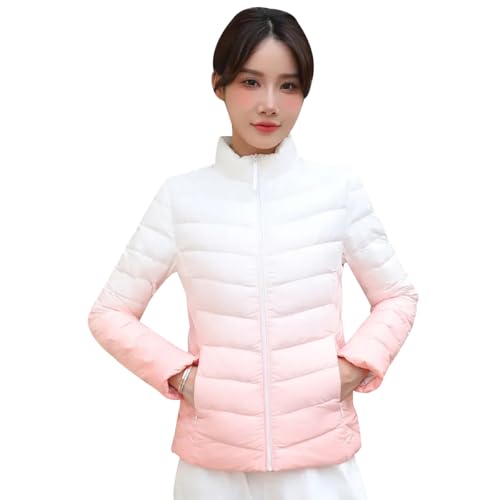 Leichte Daunenjacke Damen Steppjacke Damen Leicht Puffer Jacke Damen Leichter Steppmantel Daunenmantel Damen Leicht Federleichte Daunenjacke Puffer Mantel Damen Daunen Packbare Steppjacke Damen Rosa S von Peuignao