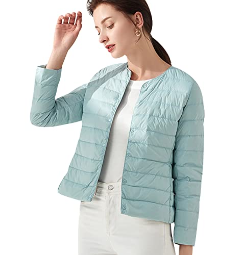 Leichte Daunenjacke Damen Steppjacke Damen Leicht Puffer Jacke Mantel Daunenmantel Leichter Steppmantel Damen Down Jacket Women Gesteppte Jacke Daunen Daunenjacke Ultraleicht Faltbar Damen Blau von Peuignao