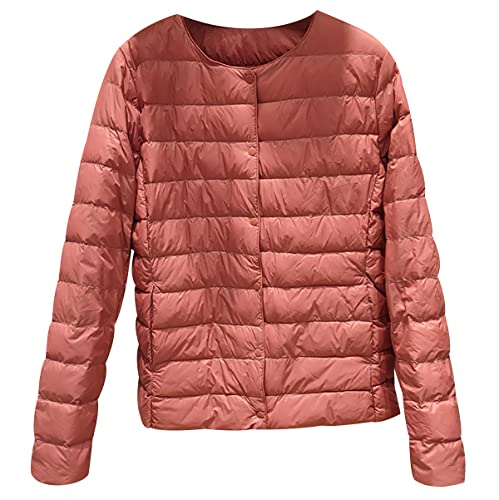 Leichte Daunenjacke Damen Steppjacke Damen Leicht Puffer Jacke Mantel Daunenmantel Leichter Steppmantel Damen Down Jacket Women Gesteppte Jacke Daunen Daunenjacke Ultraleicht Faltbar Damen Haselnuss von Peuignao