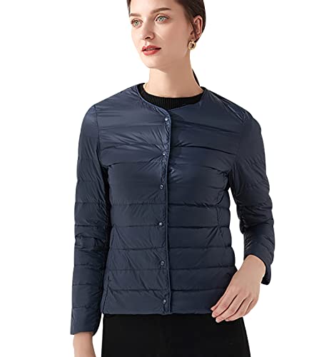 Leichte Daunenjacke Damen Steppjacke Damen Leicht Puffer Jacke Mantel Daunenmantel Leichter Steppmantel Damen Down Jacket Women Gesteppte Jacke Daunen Daunenjacke Ultraleicht Faltbar Damen Marine von Peuignao