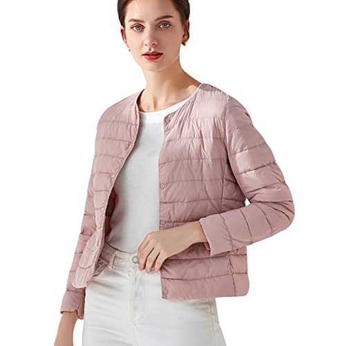 Leichte Daunenjacke Damen Steppjacke Damen Leicht Puffer Jacke Mantel Daunenmantel Leichter Steppmantel Damen Down Jacket Women Gesteppte Jacke Daunen Daunenjacke Ultraleicht Faltbar Damen Rosa von Peuignao