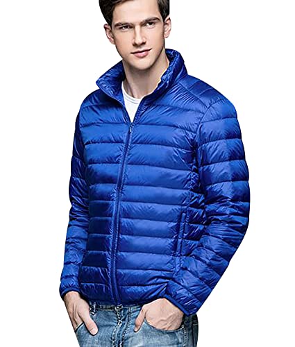 Leichte Daunenjacke Herren Daunen Steppjacke Herren Leicht Puffer Jacke Herren Männer Stepp Winterjacke Daunenmantel Ultraleicht Steppmantel Herren Down Jacket Light Men Mantel Wasserdicht Saphir 3XL von Peuignao