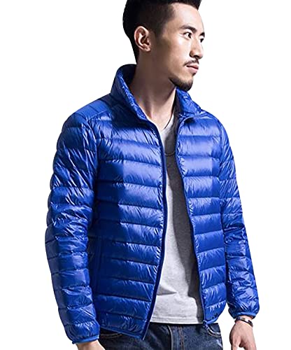 Leichte Daunenjacke Herren Daunen Steppjacke Herren Leicht Übergangsjacke Puffer Jacke Männer Winterjacke Daunenmantel Ultraleicht Steppmantel Herren Down Jacket Light Men Wasserdicht Saphir 4XL von Peuignao