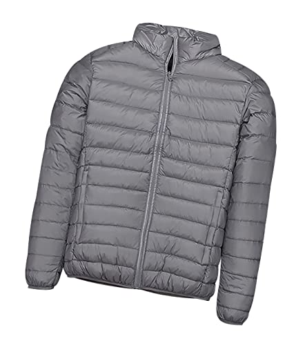 Leichte Daunenjacke Herren Daunen Steppjacke Herren mit Kapuze Leicht Puffer Jacke Herren Männer Winterjacke Parka Daunenmantel Ultraleicht Steppmantel Herren Down Jacket Mantel Wasserdicht Grau 3XL von Peuignao