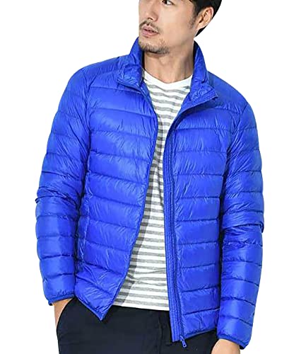 Leichte Daunenjacke Herren Daunen Steppjacke Herren mit Kapuze Leicht Puffer Jacke Männer Warme Stepp Winterjacke Daunenmantel Steppmantel Herren Down Jacket Light Men Mantel Wasserdicht Saphir XL von Peuignao