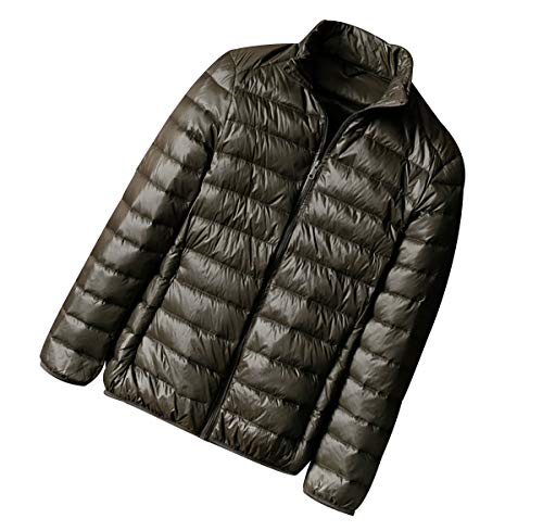 Leichte Daunenjacke Herren Leicht Steppjacke Herren Daunen Winterjacke Steppjacken Leicht Dauen Jacke Leichter Daunenmantel Herren Lightweight Daunenjacken Männer Steppmantel Wintermantel Grün 5XL von Peuignao