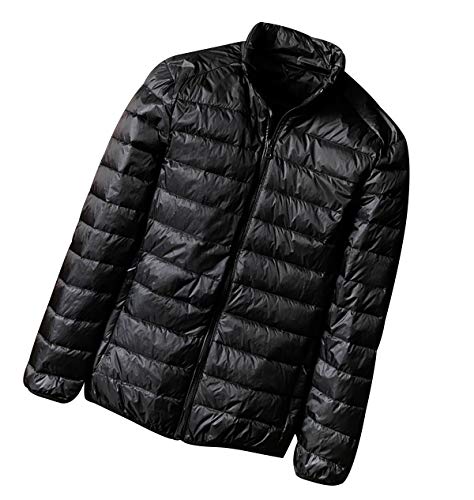 Leichte Daunenjacke Herren Leicht Steppjacke Herren Daunen Winterjacke Steppjacken Leicht Dauen Jacke Leichter Daunenmantel Herren Lightweight Daunenjacken Männer Steppmantel Wintermantel Schwarz 5XL von Peuignao