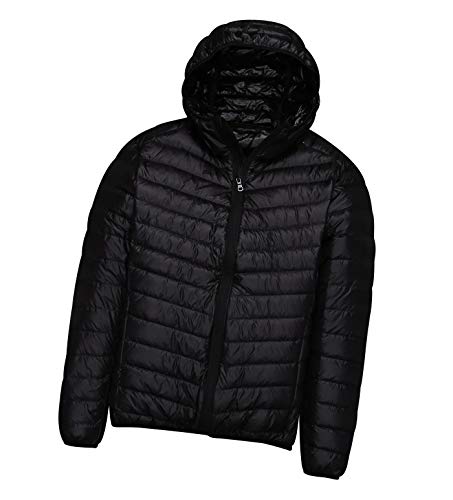Leichte Daunenjacke Mit Kapuze Herren Daunenmantel Steppjacke Daunen Winterjacke Herren Leicht Männer Down Jacket Lightweight Daunenjacken Winterjacken Steppjacken Winter Sportliche Winter Schwarz 4XL von Peuignao